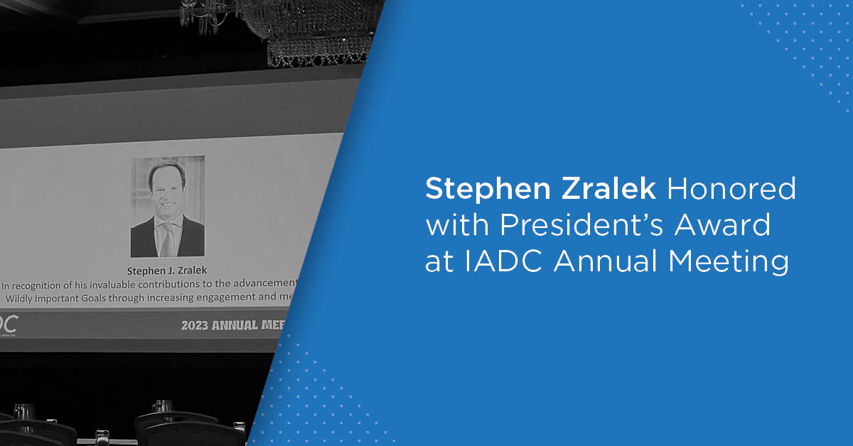 Stephen Zralek Honored with President’s Award at IADC Annual Meeting